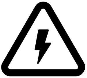 The image shows the icon associated with electric hazards