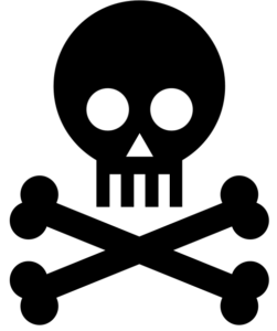The image shows an icon of a skull and crossbones at the bottom of it