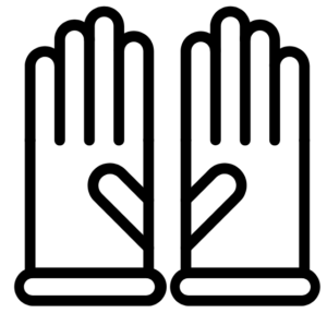 The image shows an icon of a pair of gloves